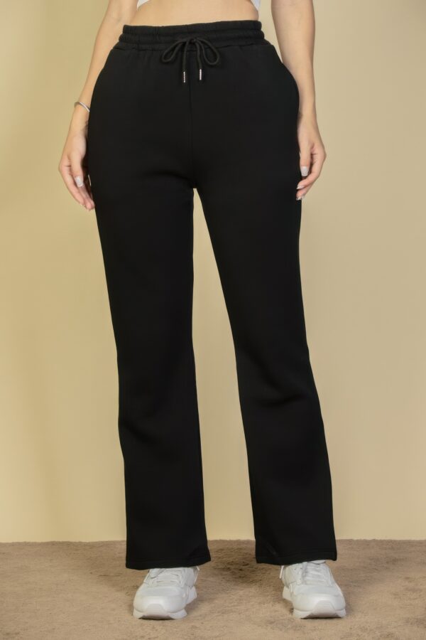 Drawstring-Waist Bootcut Sweatpants with Slant Pockets