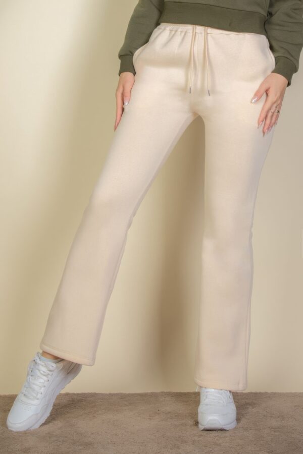 Drawstring-Waist Bootcut Sweatpants with Slant Pockets
