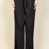 Pleated Stretch Crepe Wide-Leg Pull-On Pants – Tie Front