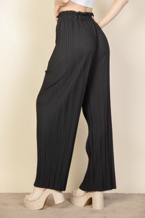 Pleated Stretch Crepe Wide-Leg Pull-On Pants – Tie Front