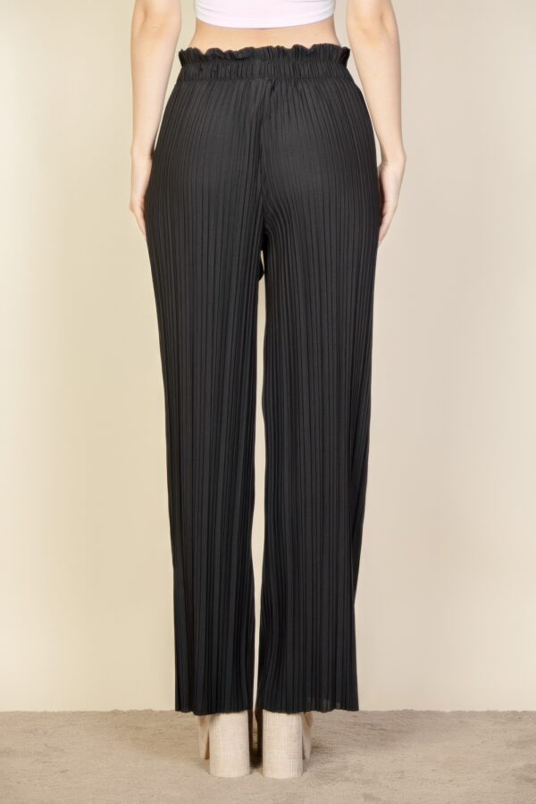 Pleated Stretch Crepe Wide-Leg Pull-On Pants – Tie Front