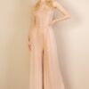 Button-Front Wide-Leg Jumpsuit – High-Stretch Jersey
