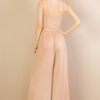 Button-Front Wide-Leg Jumpsuit – High-Stretch Jersey