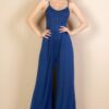Button-Front Wide-Leg Jumpsuit – High-Stretch Jersey