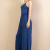 Button-Front Wide-Leg Jumpsuit – High-Stretch Jersey