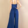 Button-Front Wide-Leg Jumpsuit – High-Stretch Jersey