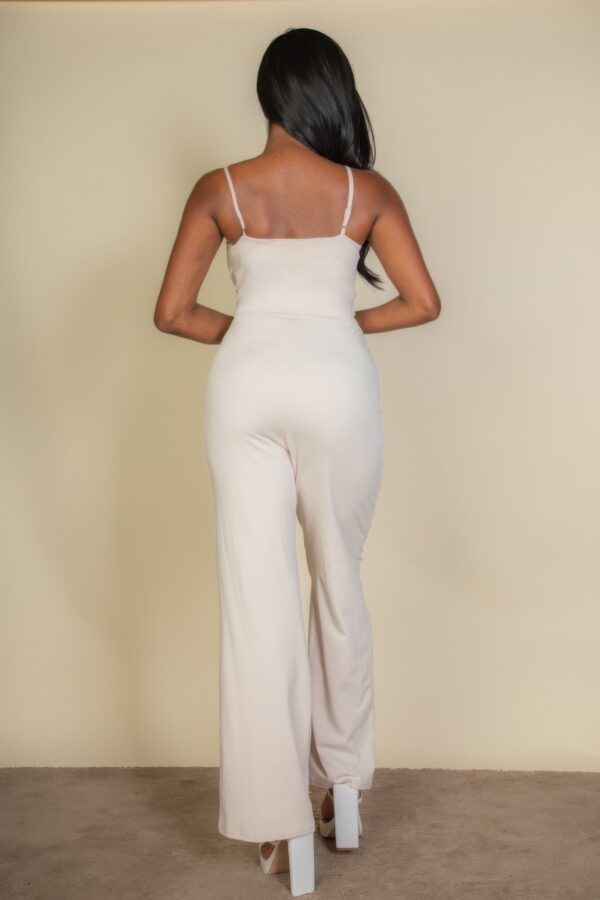 V-Neck Camisole Jumpsuit with Sleek Draping