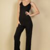 V-Neck Camisole Jumpsuit with Sleek Draping