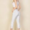 Slit Hem Cropped Pants with Elastic Waist