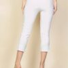 Slit Hem Cropped Pants with Elastic Waist