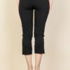 Slit Hem Cropped Pants with Elastic Waist