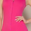 Sleeveless Ribbed Knit Romper with Button Front