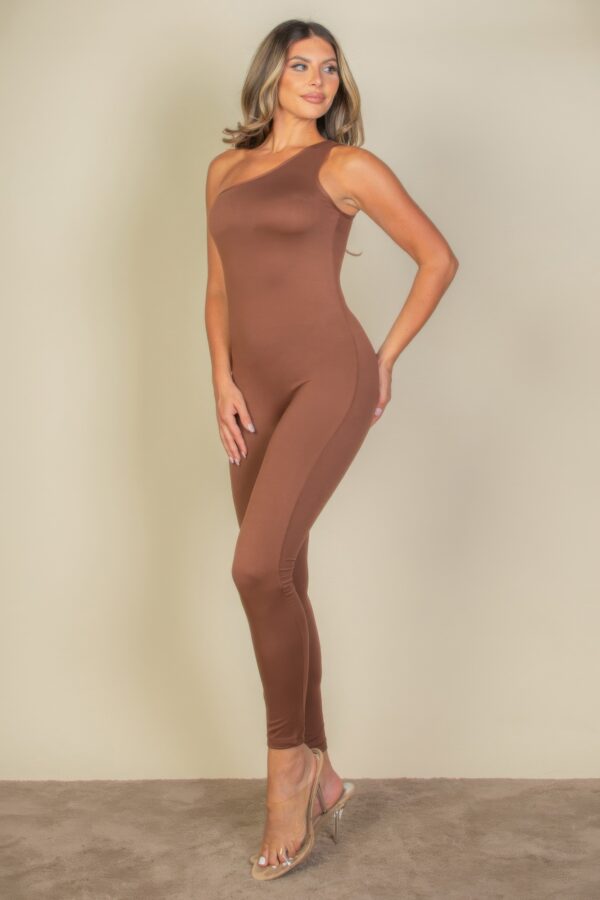 Asymmetrical One-Shoulder High-Stretch Jumpsuit