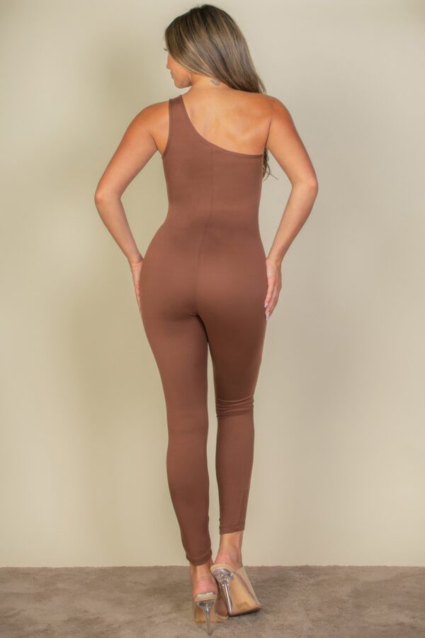 Asymmetrical One-Shoulder High-Stretch Jumpsuit