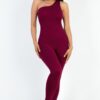 Asymmetrical One-Shoulder High-Stretch Jumpsuit