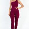 Asymmetrical One-Shoulder High-Stretch Jumpsuit