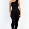 Asymmetrical One-Shoulder High-Stretch Jumpsuit