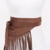Faux Suede Fringe Belt with Iron Detail – Black, Camel, Coffee