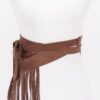 Faux Suede Fringe Belt with Iron Detail – Black, Camel, Coffee
