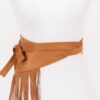 Faux Suede Fringe Belt with Iron Detail – Black, Camel, Coffee