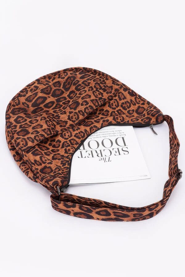 Leopard Faux Suede Crossbody Bag – Double Pockets