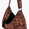 Leopard Faux Suede Crossbody Bag – Double Pockets