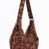 Leopard Faux Suede Crossbody Bag – Double Pockets