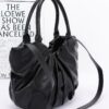 Ruched Faux Leather Tote Bag – Black, Coffee, Nude