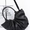 Ruched Faux Leather Tote Bag – Black, Coffee, Nude