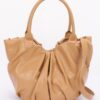 Ruched Faux Leather Tote Bag – Black, Coffee, Nude