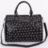 Rhinestone Studded Bowling Bag – PU Handbag