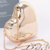 Heart-Shaped Acrylic Case Bag – Metal-Accent Clutch