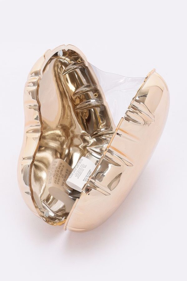 Heart-Shaped Acrylic Case Bag – Metal-Accent Clutch