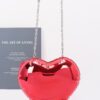 Heart-Shaped Acrylic Case Bag – Metal-Accent Clutch