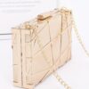 Metal Case Metallic Clutch with Chain Strap – Gold/Silver
