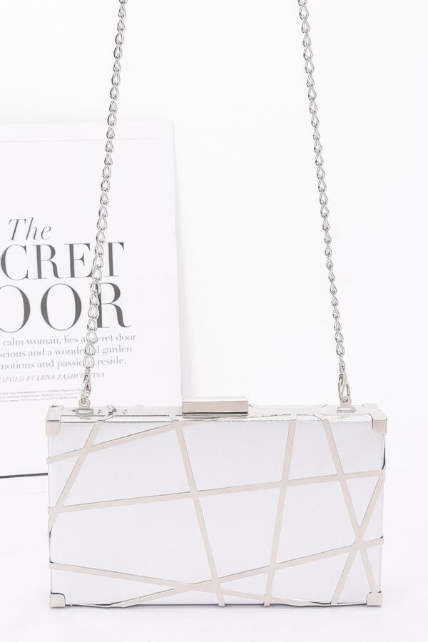 Metal Case Metallic Clutch with Chain Strap – Gold/Silver