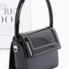 Enamel Top Handle Flap Bag with Chain Strap