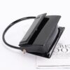 Enamel Top Handle Flap Bag with Chain Strap