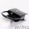 Enamel Top Handle Flap Bag with Chain Strap