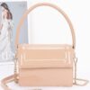 Enamel Top Handle Flap Bag with Chain Strap