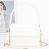 Enamel Top Handle Flap Bag with Chain Strap