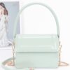 Enamel Top Handle Flap Bag with Chain Strap