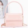 Enamel Top Handle Flap Bag with Chain Strap