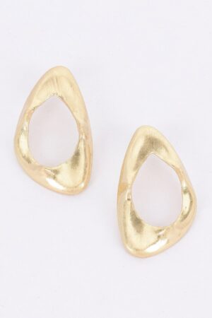 Gold Plated Triangular Earrings – Gold Tone Statement