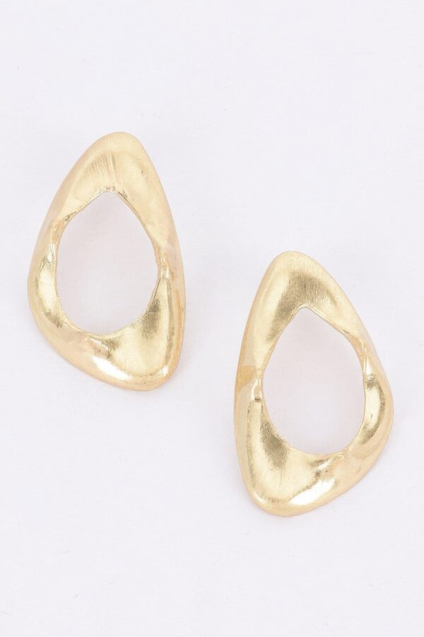 Gold Plated Triangular Earrings – Gold Tone Statement