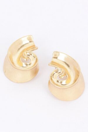Gold-Plated Spiral Drop Earrings – Gold Tone