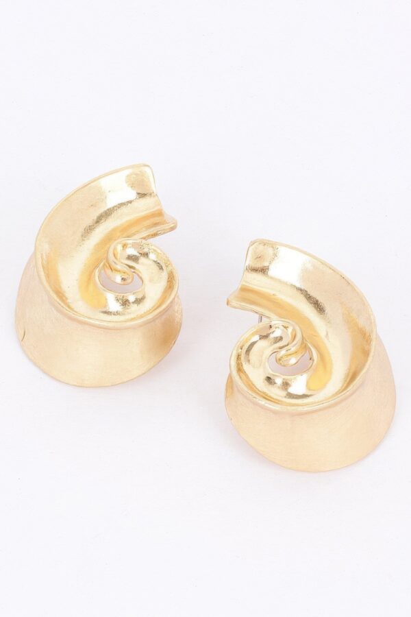 Gold-Plated Spiral Drop Earrings – Gold Tone