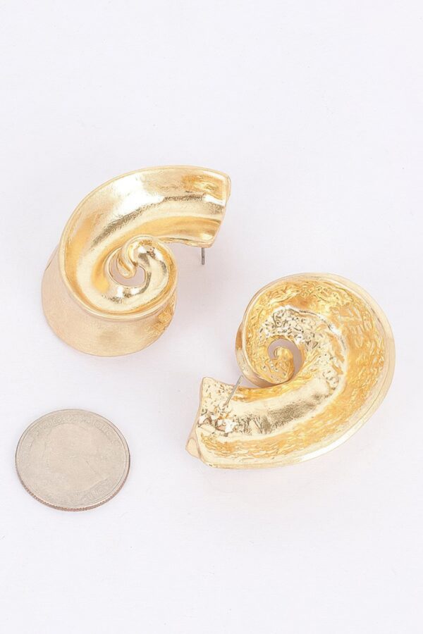 Gold-Plated Spiral Drop Earrings – Gold Tone