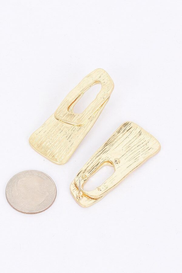 Gold Plated Geometric Drop Earrings – Gold Tone