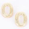 Gold-Plated Oval Stud Earrings – Gold Tone
